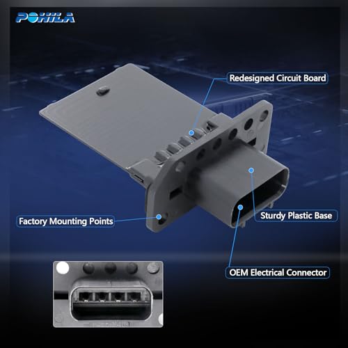 Image of 973-444 Blower Motor Resistor for Manual AC Control Compatible with 2004 2005 2006 2007 2008 2009 2010 2011 2012 2013 2014 Ford F150 Expedition, Lincoln Mark LT, Mercury, 3F2Z18591AA YH1715