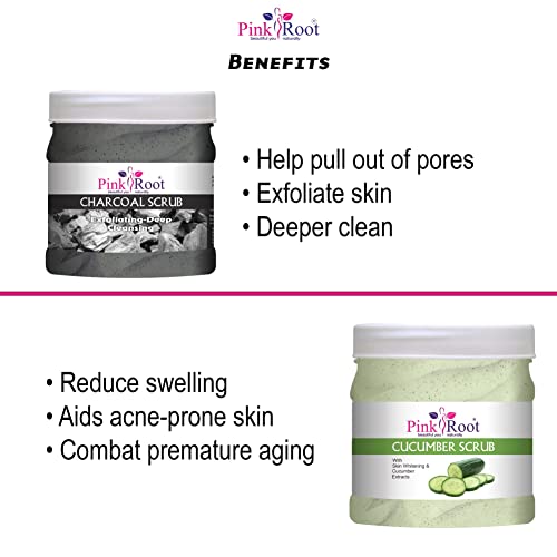 Image of Pink Root Cucumber Scrub 500gm With Charcoal Scrub 500gm