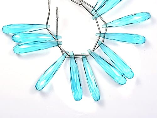 Quartz bleu ciel briolette AAAA pour bijoux de haute joaillerie