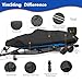 YimSting 1200D Waterproof Boat Cover - Fits 20' to 22' ft Bass, V-Hull, Tri-Hull, Fish & Ski, Runabout Bowrider Boats - Heavy Duty Canvas Black