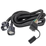 MECMO 4-Pin Trailer Wiring Harness for Jeep Wrangler JK JKU 2007-2018, Tow Hitch Wiring for Rubicon Sahara Sport Unlimited 2-Door 4-Door Trailer Light Connect Custom 4 Way Plug and Play T-Connector