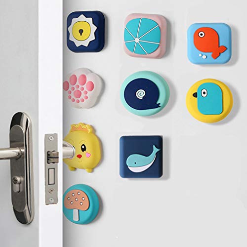 STOBOK 10 Unidades Protetor de Parede de Rolha de Porta Em Forma de Animal Maçanetas de Porta Protet