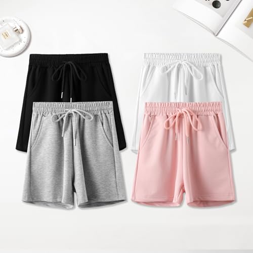 Girls Cotton Athletic Shorts Kids Active Performance Running Soccer Shorts with Drawstring & Pockets2