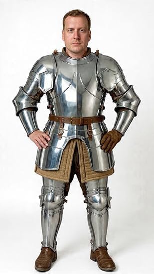 Medieval Full Metal Knight Armor Swimsuit – 18 Gauge Wearable Plate Armour with Cuirass, Pauldrons, Arm Guards, Leg Greaves & Tassets LARP, Cosplay & Reenactment Costume
