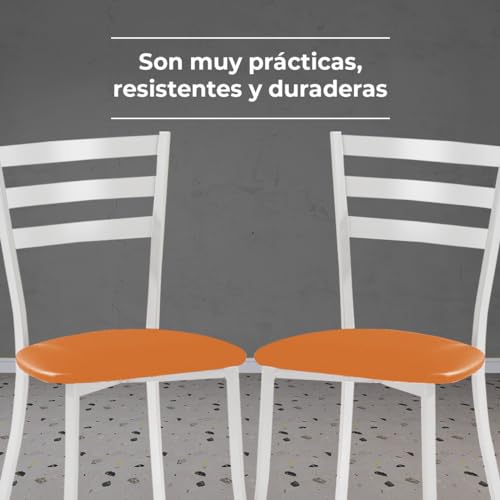 ASTIMESA SCMBLNA Dos sillas de Cocina, Metal, Naranja, Altura de Asiento 45 cms - imagen 5