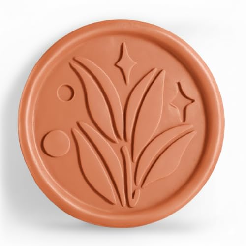 Terracotta Brown Sugar Saver & Softener Disc – Reusable, Artisan Leaf Design, Keeps Sugar, Cookies, & Baked Goods Soft, Food-Safe, Multi-Use Storage Helper (1 pack)