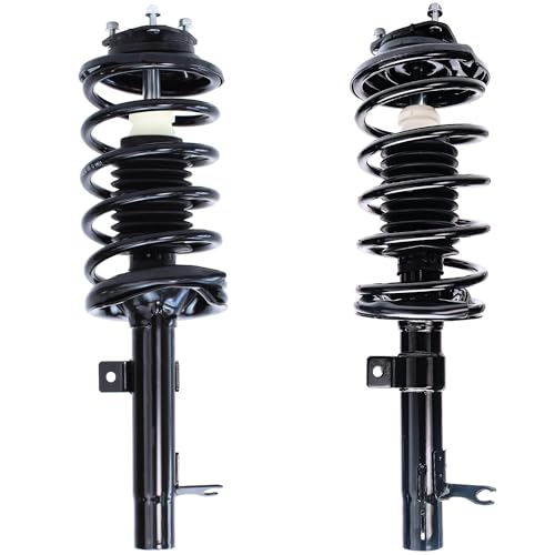 Image of Detroit Axle - Front End 12pc Suspension Kit for 2000-2004 Ford Focus 2001 2002 2003, 2 Ready Struts, 2 Lower Control Arms Ball Joints, 4 Inner & Outer Tie Rods, 2 Sway Bar Links, 2 Boots Replacement