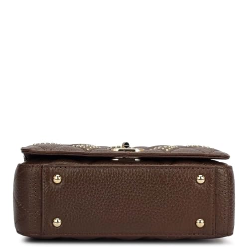 Image of Da Milano Leather Shoulder Bag for Women - Brown (00378OL)
