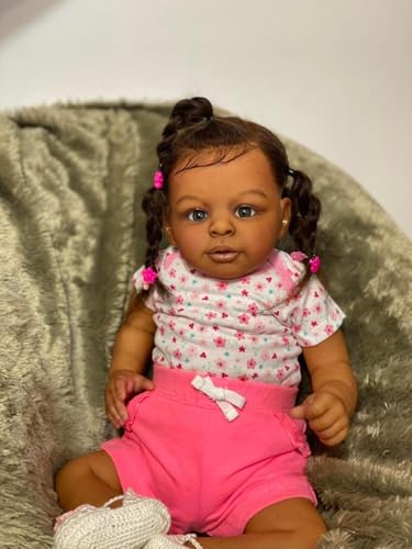 Muñeca Reborn Bebé Realista 60 cm Piel Caramelo miniatura 5