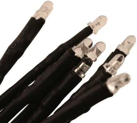 10 x Prewired LEDs (Clear, 3 mm, Amber LED)