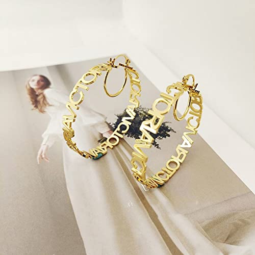 Name Earrings Personalized New Silver Hoop Name Earrings For Women Girls Fashion Jewelry Custom Earring Jewelry Gift For Women Girls #TOP1