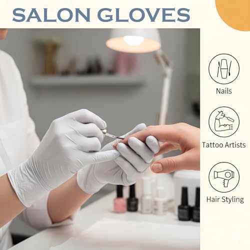 Image of 100 Pcs Disposable Nitrile Gloves | Powder-Free, Latex-Free, Food Safe & Chemical Resistant Hand Gloves for Kitchen, Medical, Salon, Cleaning & Lab (Medium)