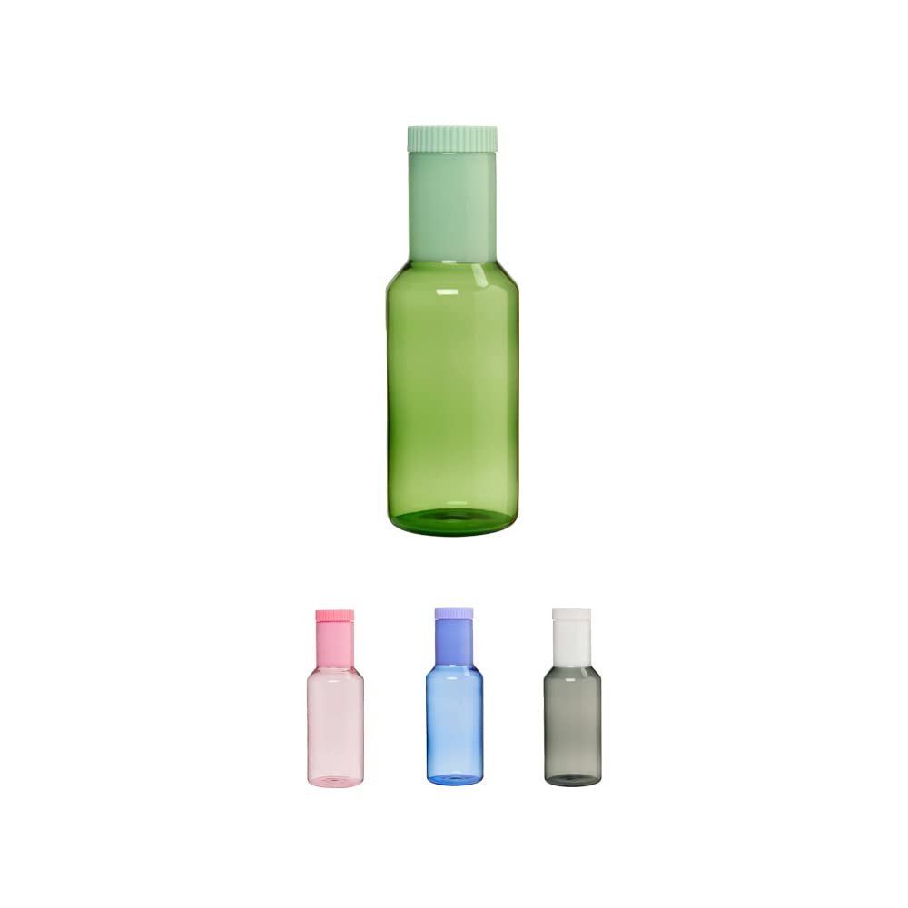 Design Letters Caraffa Acqua 1 Litro | Brocca Vetro in Borosilicato con Coperchio | Bottiglie Vetro Trasparente | Borraccia Vetro Lavabile in lavastoviglie | Carafe per acqua calda fredda/caffè/latte