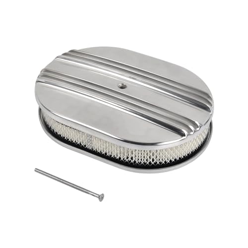 TBAPFS 12" Air Cleaner Kit Polished Aluminum Oval Half Finned by TBAPFS - Used condition - US$64.43