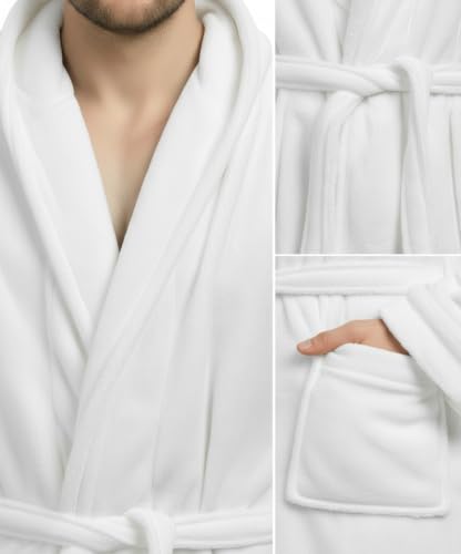 Image of NY Threads Mens Hooded Robe - Plush Long Bathrobes for Men