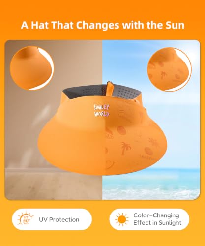 Image of Kids Sun Visor Hats for Girls Boys, UPF 50+ Adjustable Cooling Sports Hat, Packable Visor for Tennis, Pickleball