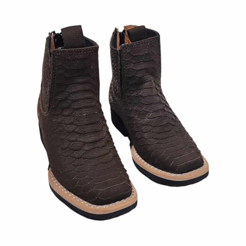Dona Michi Baby/Kids Rodeo Western Python Print Cowboy Boots Zipper Botin Nino Piton
