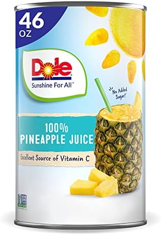 Dole, 100% Pineapple Juice, 46 Fl Oz Can