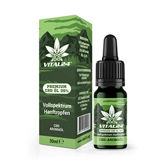 VITAL24 CBD-ÖL 35% mit 30ML - Vollspektrum Hanföl Tropfen - Cannabidiol - Cannabisöl - Vital CPD Cannabis+ Oil - 35 Prozent CBD Öl