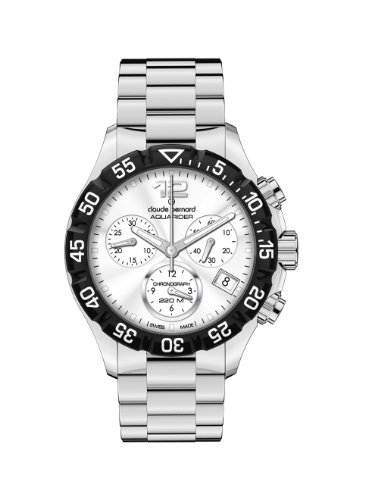 Montre Claude Bernard 10210 3 AIN chronographe étanche acier argenté cadeau homme chic