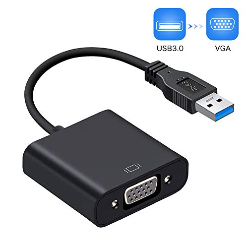 USB to VGA Adapter, USB 3.0 to VGA Adapter Multi-Display Video Converter 1080P External Video Card, Compatible with Windows 7/8 / 8.1/10 for Computer, Desktop, Laptop, PC, Monitor, Projector,HDTV