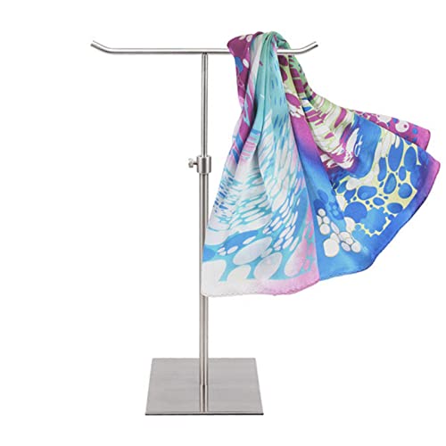 UWYTGF Silver Closet Organizer Accessories Holder for Scarves,Leather Belts,Men's Ties,Bags&Women's Shawls,Floor Standing Clothing Hanger Display Rack