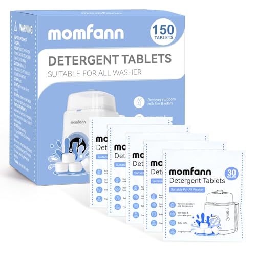 MOMFANN Professional Deep Cleaning Detergent Tablets for All Baby Bottle Washers, Washer Tablets for Bottle Washer and Sterilizer and Dryer, Easy to Use (150Pcs)