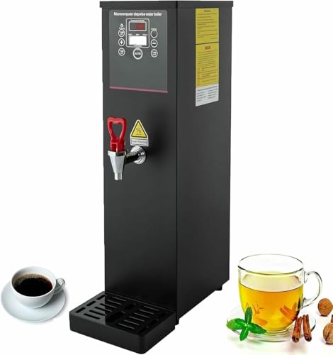 LYDZUSDP Stainless Steel Commercial Coffee Urns,Industry Catering Hot Tea Urn,Large Capacity Water Warmer,Water Output 40L/H,Auto Keep Warm(Black)