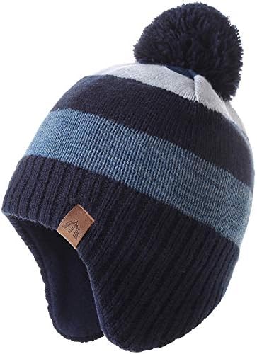 AHAHA Boys Winter Hat Baby Beanies with Earflap Upgrade Fleece-Lined Skiing Toddler Hat