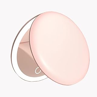 Mini espejo de maquillaje LED, aumento 1X/2X,...