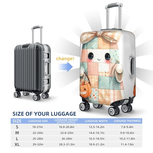 Ghost Wearing A Large Coquette Bow Elastic Travel Luggage Covers Dustproof Scratch-Resistant Suitcase Protector Fit 22-24 Inch4