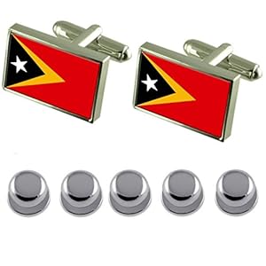 Select Gifts Shirt jurk studs Oost Timor vlag manchetknopen