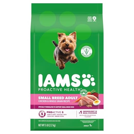 IAMS Proactive Health Small Breed Adult Dry Dog Food Chicken & Whole Grain Recipe, 5 lb. Bag
