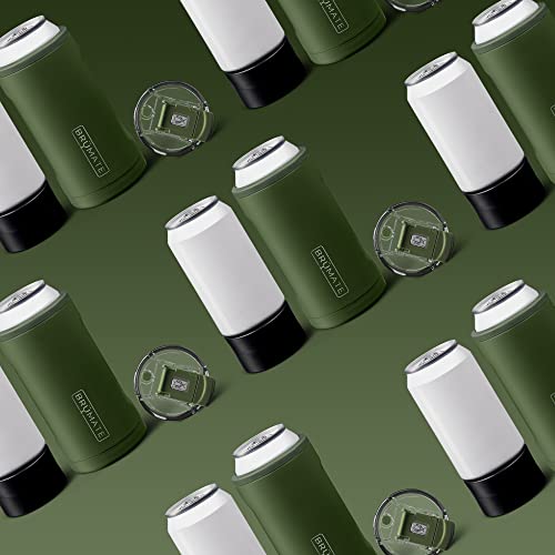 Brümate Hopsulator Trio 3-In-1 Insulated Can Cooler For 12Oz / 16Oz Cans + 100% Leak Proof Tumbler With Lid | Can Coozie Insulated For Beer, Soda, And Energy Drinks (Od Green) #TOP2