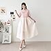 MINHANBOK 75 Bella Women's Modernized Korean Cheollik Dress Fusion Waist Skirt Everyday Hanbok (Extra Large) Pink
