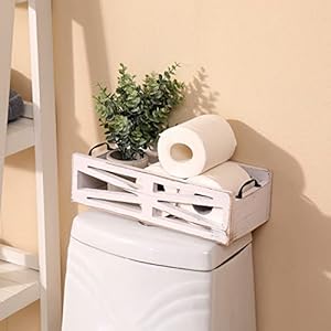 Toilet Tank Basket Toilet Paper Holder Bathroom Decor BoxFarmhouse Kitchen Utensil Holder Caddy Toilet Tank Tray for KitchenRustic Decor Boxes White