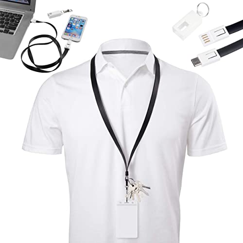 [3 En 1] Nouveau Porte Badge/clés Multifonction. Câble Usb De Charge Détachable Mousqueton. Tour De Cou, Lanière, Cordon Idéale Pour Travail, Ecole, Infirmière, Enseignants, Réunion, Séminaire Cover
