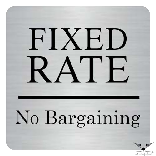 Image of Fixed Rate Sign, 6x6 Inch, Durable Steel, Self-Adhesive