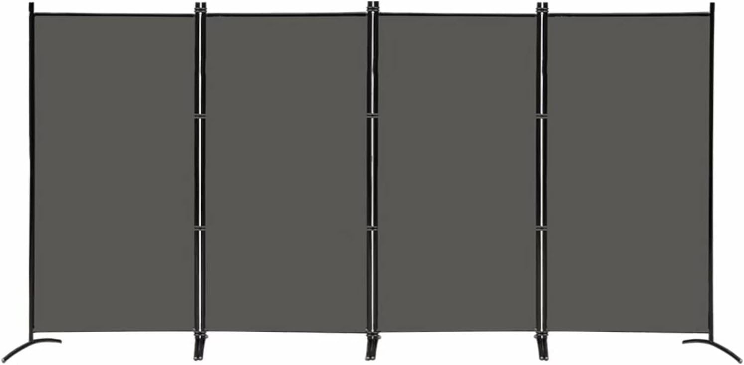 MAYOLIAH 4 Panel Privacy Screen Room Dividers 6FT Tall Portable Office Wall Divider for Rooms Separator 136" x20"x71", Grey