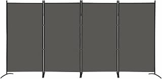 MAYOLIAH 4 Panel Privacy Screen Room Dividers 6FT Tall Portable Office Wall Divider for Rooms Separator 136" x20"x71", Grey