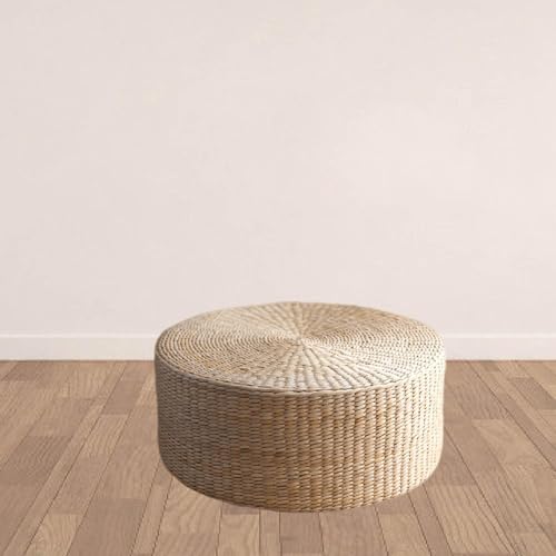 Sharplace Rattan Bodenkissen Tatami für Wohnzimmer - Japanischer Stil Sitzkissen Bodenmatte - Runde Yogamatte Meditation für Zuhause Balkon Schlafzimmer, 30 x 30 cm