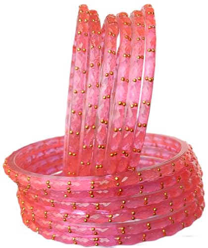 Image of JPS Plain and Glossy Finished Raindrop Glass Bangles Set for Women & Girls | Traditional Ethnic Chudi for Wedding, Party & Regular- Set of 12 Pcs of One Colour | Wedding Special