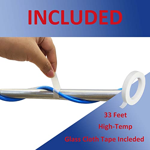 MAXKOSKO Pipe Heat Cable for Pipe Freeze Protection, Self-Regulating heat tape for pipes of Metal And Plastic, Energy-Saving Water Pipe Heat Cable Keeps Water Flowing at -40°F, 12Ft. 120V - Thumbnail 6