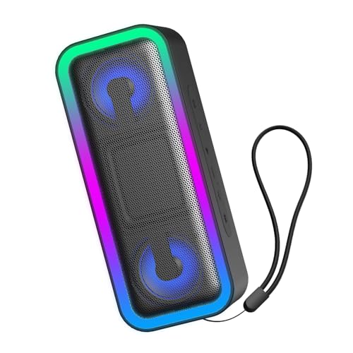 IKT Bluetooth Speaker, 40W Loud Stereo Sound Portable Speaker, 30Hrs Playtime, Speakers Wireless Bluetooth 5.4, Deep Bass, 7 RGB lights,TWS Pairing, IPX7 Waterproof, Speakers for Home/Party/Outdoor