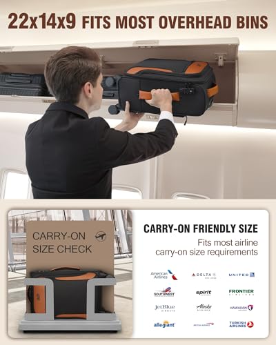 Carry On Luggage 20 Inch, Black and Grey3