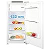 Frigo encastrable 122 cm Réfrigérateur congélateur intégrable 1 porte Réversible | 188L (16L congelateur / 172L refrigerateur) 【 Efficacité énergétique | Ultra silencieux | Est facile à Nettoyer 】