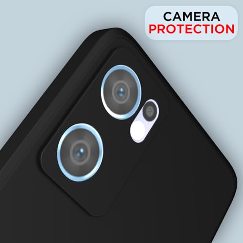 Image of Outlouders Back Cover for Oppo Reno 7 5G | Camera Protection | Durable Soft Matte Silicone Bumper Case (Black)