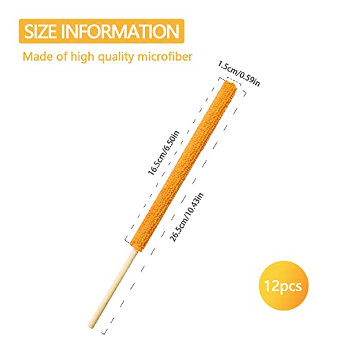 Detail Duster Sticks, Mini Detail Dusters, 12 Pcs Microfiber Crevice Cleaning Brush Tool, Small Dusters Brush, Duster Sticks For Cleaning Home Corner Car Windows Gap Deep Cup(6 Colors) #TOP1
