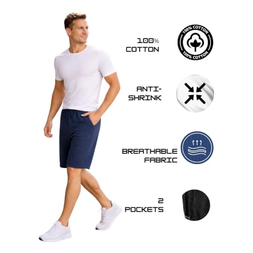 Image of KART BLACK Men's Regular Fit Shorts with Pocket /Casual Knit Shorts /Summer Shorts /Combo Pack of 2