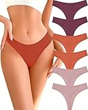 READY TO LOVE Cotton Underwear for Women Pack Sexy Stretch Soft Thongs Breathable Thong Panties for Leggings Workout Yoga